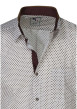 Thumbnail Chemise en coton blanche et marron à motifs avec une coupe droite - Image 3