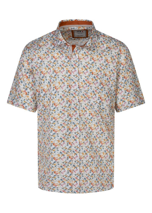 Chemise en coton multicolore à motif floral imprimé avec une coupe droite