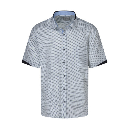 Chemise en coton blanche et bleue à motifs avec...