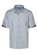Thumbnail Chemise en coton blanche et bleue à motifs avec une coupe droite