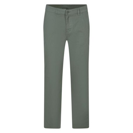 Pantalon chino en coton biologique vert uni à...