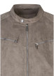 Thumbnail Blouson taupe uni avec un col motard et des manches longues - Image 3