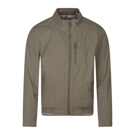 Blouson kaki uni avec une coupe droite, un col...