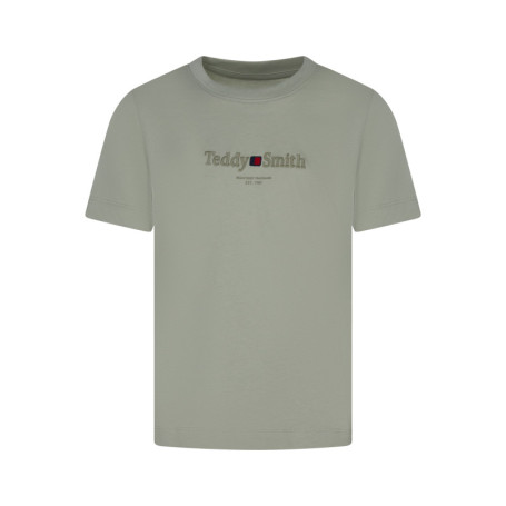 T-shirt en coton vert d'eau à coupe ajustée...