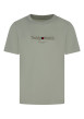 Thumbnail T-shirt en coton vert d'eau à coupe ajustée pourvu d'un col rond