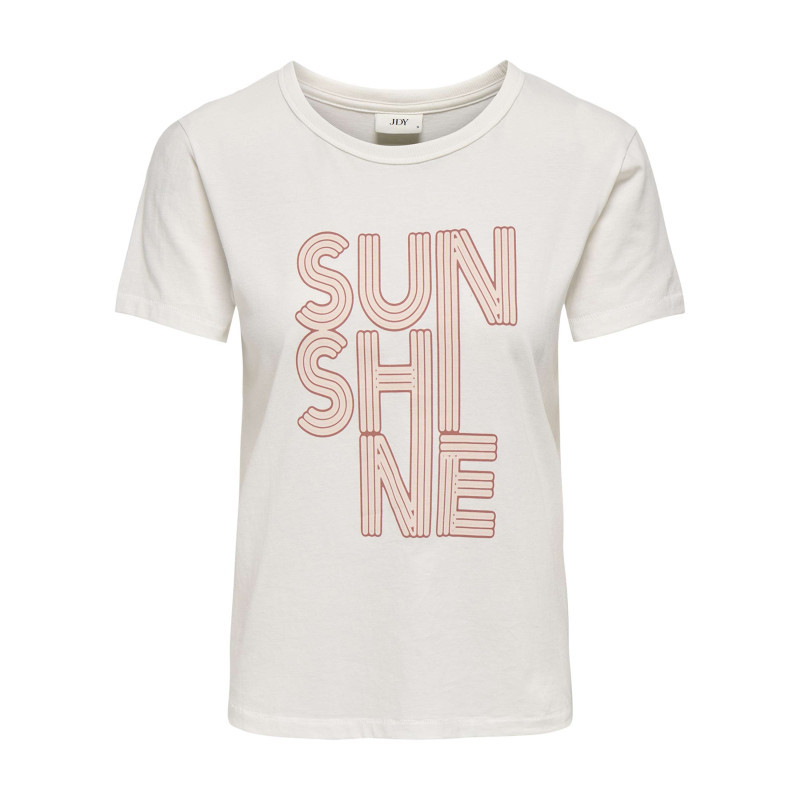 Jdy - T-shirt En Coton Blanc Imprimé Avec Une Coupe Droite Et Un Col Rond - Blanc