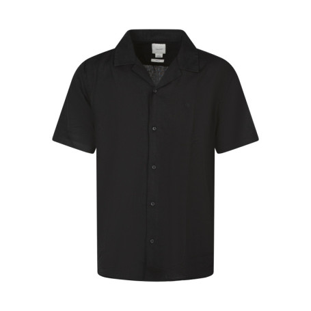 Chemise noire à coupe droite pourvue d'un col...