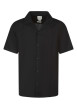 Thumbnail Chemise noire à coupe droite pourvue d'un col cubain et de manches courtes