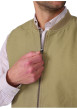 Thumbnail Blouson en coton kaki sans manche à coupe droite pourvu d'un col rond - Image 3