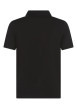 Thumbnail Polo noir uni en coton mélangé avec une coupe droite et un col à revers - Image 2