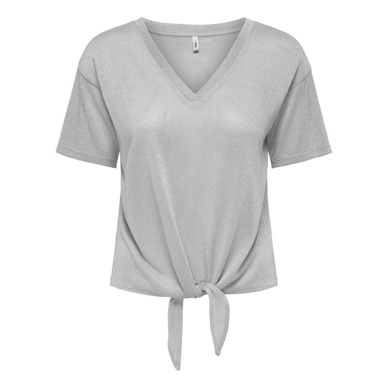 Only - T-shirt Gris Uni Pourvu D'une Coupe Droite Et De Manches Courtes - Gris