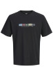 Thumbnail T-shirt en coton biologique noir à coupe droite pourvu de manches courtes