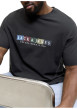 Thumbnail T-shirt en coton biologique noir à coupe droite pourvu de manches courtes - Image 7