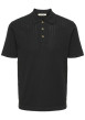 Thumbnail Polo en coton mélangé noir pourvu d'un col boutonnée et de manches courtes