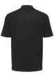 Thumbnail Polo en coton mélangé noir pourvu d'un col boutonnée et de manches courtes - Image 2