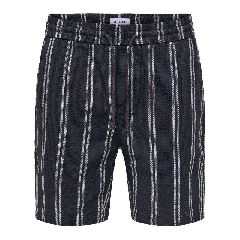 Only&sons - Short Jogging Marine à Rayures Pourvu D'une Taille élastiquée - Bleu Foncé Only&sons - Short Jogging Marine à Rayures Pourvu D'une Taille élastiquée - Bleu Foncé