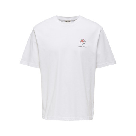 T-shirt en coton blanc uni pourvu d'un imprimé...