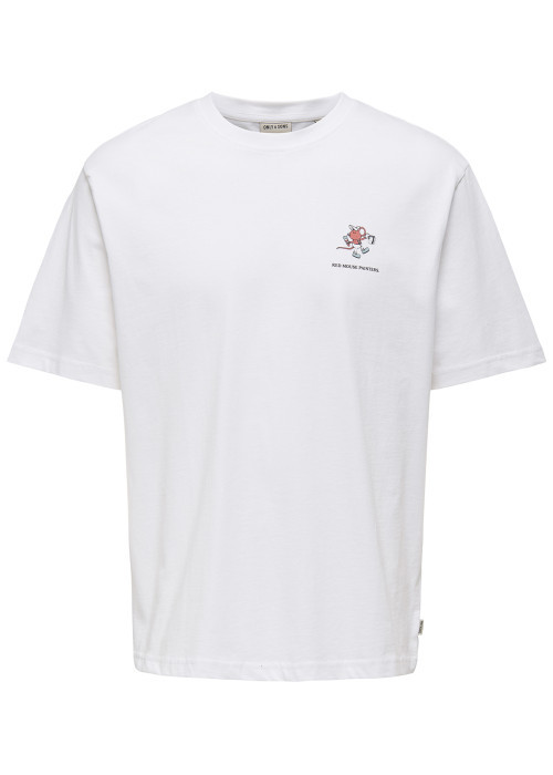 T-shirt en coton blanc uni pourvu d'un imprimé...