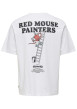 Thumbnail T-shirt en coton blanc uni pourvu d'un imprimé souris et d'un col rond - Image 2