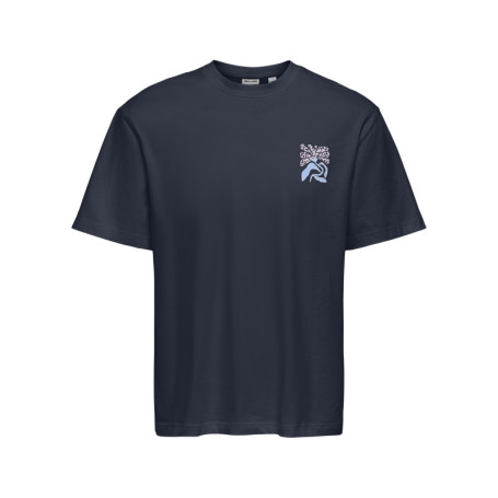 T-shirt en coton biologique marine uni pourvu...