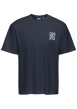 Thumbnail T-shirt en coton biologique marine uni pourvu d'un imprimé fleur