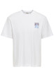 Thumbnail T-shirt en coton biologique blanc uni pourvu d'un imprimé fleur