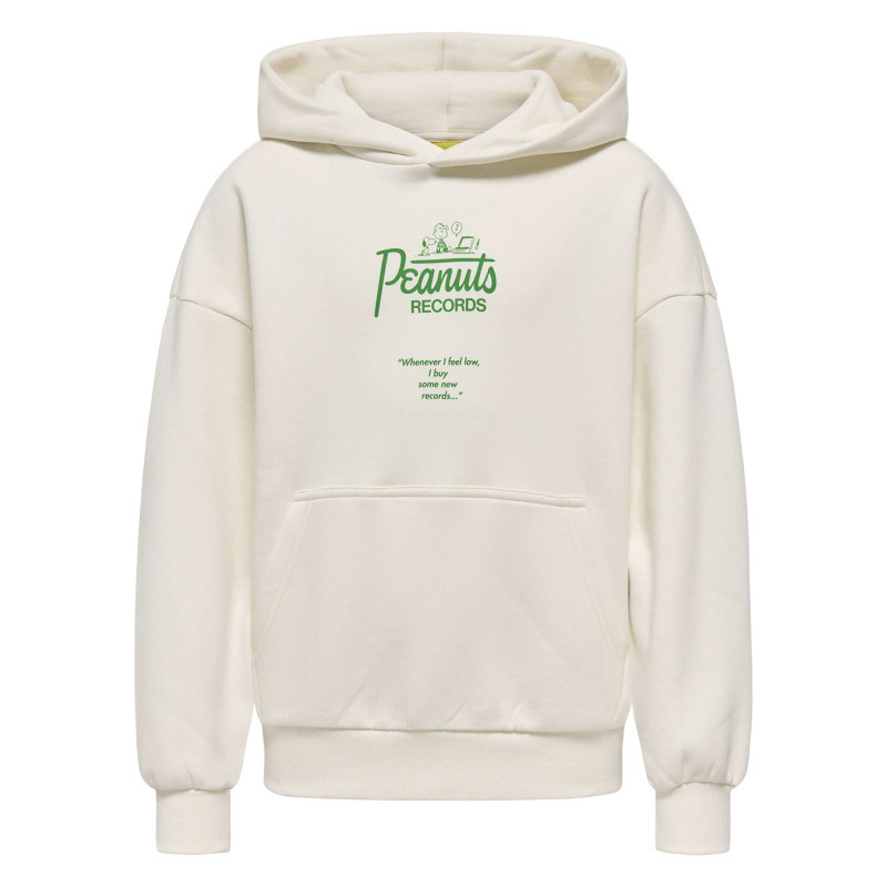 Only&sons - Sweat En Coton Mélangé écru Uni Pourvu D'un Imprimé Snoopy Et D'une Capuche - Beige