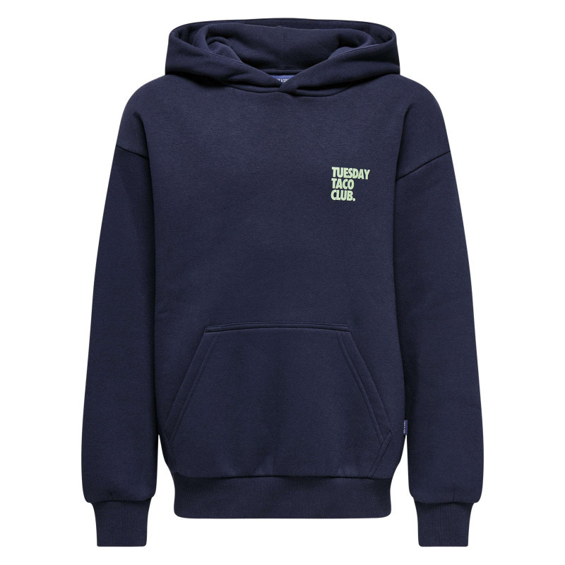 Only&sons - Sweat En Coton Mélangé Marine Uni Pourvu D'un Imprimé Foodtruck - Bleu Foncé