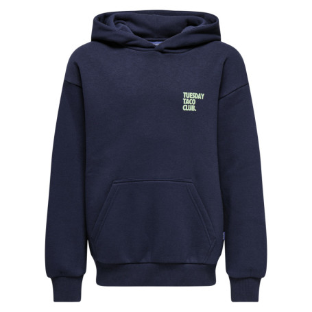 Sweat en coton mélangé marine uni pourvu d'un...