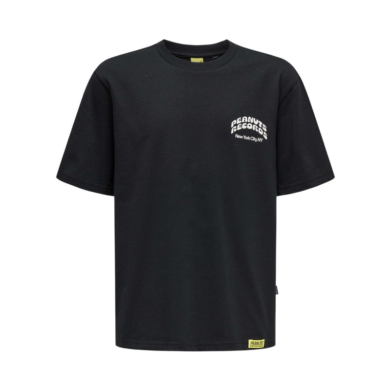 Only&sons - T-shirt En Coton Noir Uni Pourvu D'un Imprimé Snoopy Et D'un Col Rond - Noir Only&sons - T-shirt En Coton Noir Uni Pourvu D'un Imprimé Snoopy Et D'un Col Rond - Noir