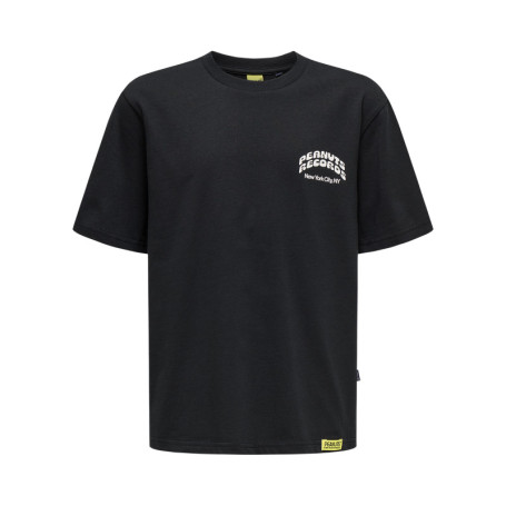 T-shirt en coton noir uni pourvu d'un imprimé...