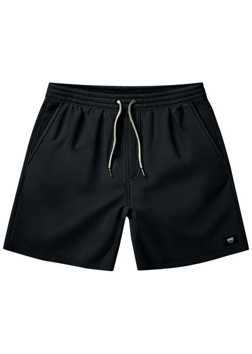 Short noir à coupe ample pourvu d'une taille élastiquée et froncée