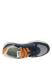 Thumbnail Baskets running en cuir bleu marine à talon plat avec deux paires de lacets - Image 4