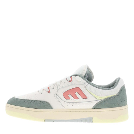 Baskets skate en cuir blanches avec un talon...