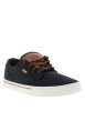 Thumbnail Baskets skate bleu marine avec un talon plat et des lacets ronds marron - Image 3