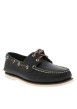 Thumbnail Mocassins en cuir bleus à semelle plate avec des œillets dorés sur le pourtour - Image 3