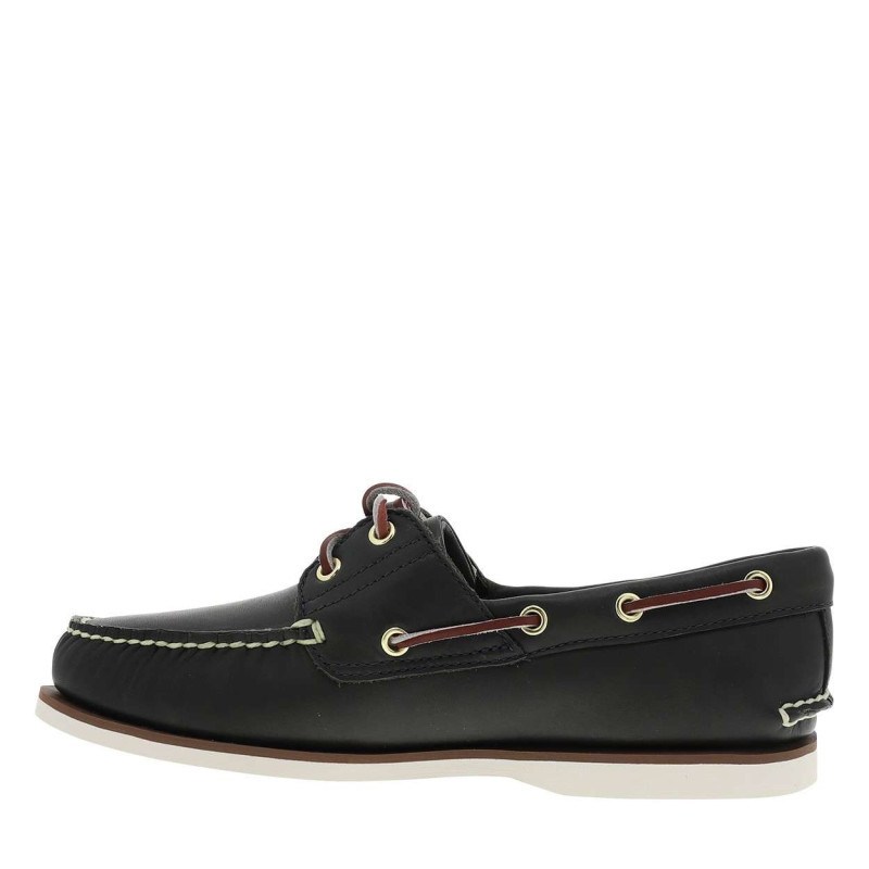 Timberland - Mocassins En Cuir Bleus à Semelle Plate Avec Des œillets Dorés Sur Le Pourtour - Bleu Timberland - Mocassins En Cuir Bleus à Semelle Plate Avec Des œillets Dorés Sur Le Pourtour - Bleu