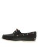 Thumbnail Mocassins en cuir bleus à semelle plate avec des œillets dorés sur le pourtour - Image 2