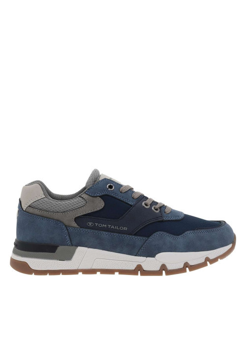 Baskets running bleu marine avec un talon plat et des lacets