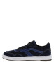 Thumbnail Baskets bleu marine en cuir avec un talon plat et des lacets - Image 2