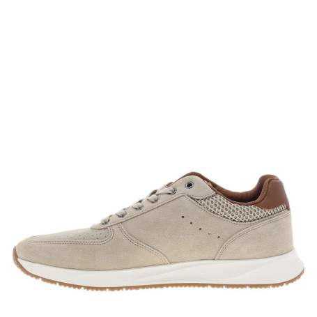 Baskets running beiges à talon plat en mesh sur...