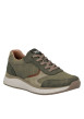 Thumbnail Baskets running en cuir kaki à talon plat avec des lacets et un zip latéral - Image 3