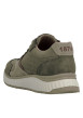 Thumbnail Baskets running en cuir kaki à talon plat avec des lacets et un zip latéral - Image 9