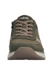 Thumbnail Baskets running en cuir kaki à talon plat avec des lacets et un zip latéral - Image 6
