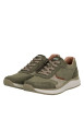 Thumbnail Baskets running en cuir kaki à talon plat avec des lacets et un zip latéral - Image 7
