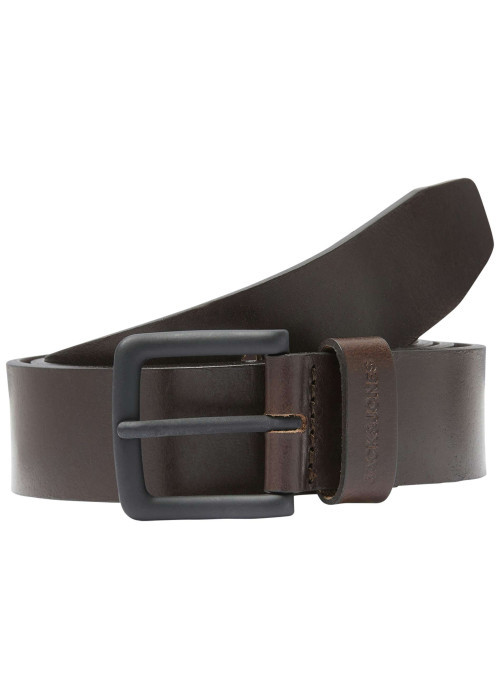 Ceinture en cuir de buffle brune pourvue d'une double ardillon noire