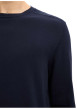 Thumbnail Pull en coton marine uni pourvu d'une coupe droite et d'un col rond - Image 6
