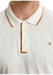 Thumbnail Polo en coton écru uni pourvu de manches courtes et d'un col boutonné - Image 4
