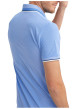Thumbnail Polo bleu uni pourvu de manches courtes et d'un col boutonné - Image 2