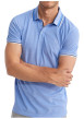Thumbnail Polo bleu uni pourvu de manches courtes et d'un col boutonné - Image 4